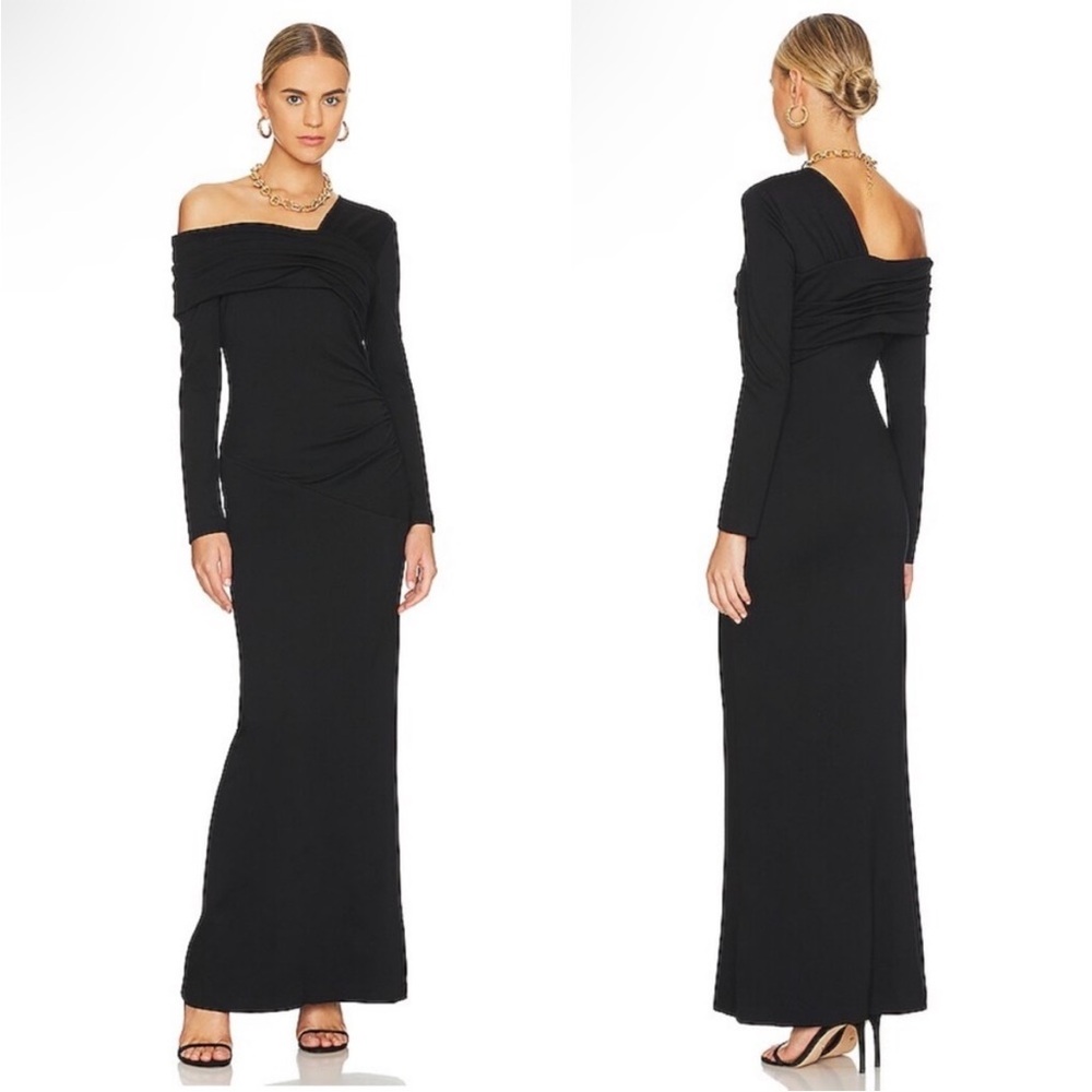 Diane Von Furstenberg Dolores Off The Shoulder Asymmetric Knit Maxi Dress XS NWT